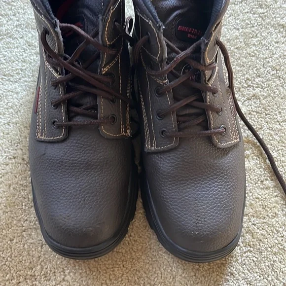 Like New Sketchers 11 Work Boots Brown Steel Toe - Picture 2 of 8